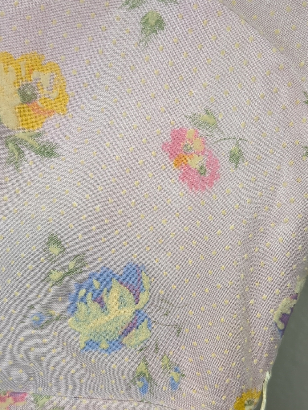 Vintag 70s Maxi Dress Prairie Gunne Style Floral Swiss Dot Pink Purple Sz Small - Picture 14 of 15